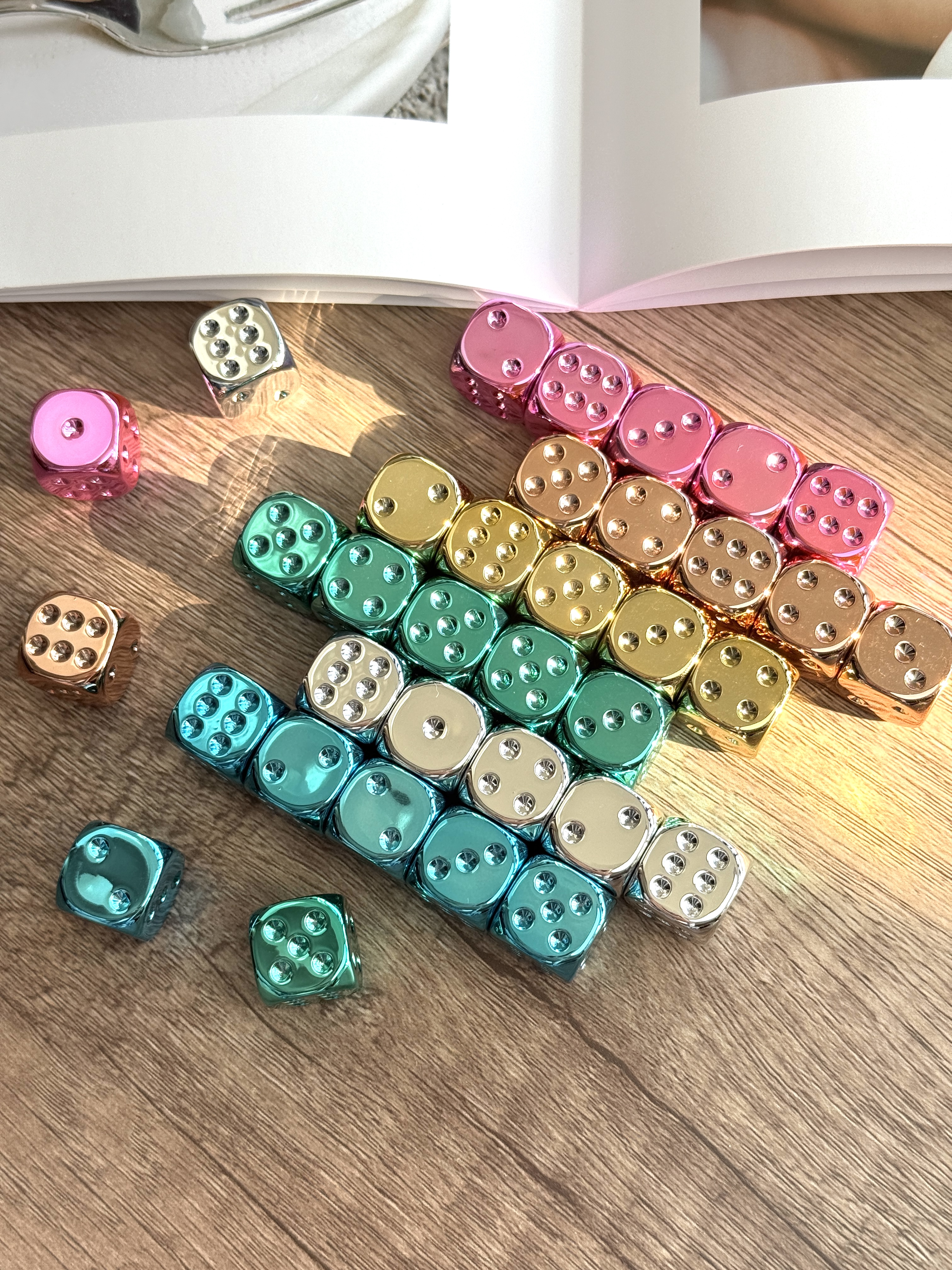 Electroplated metal dice