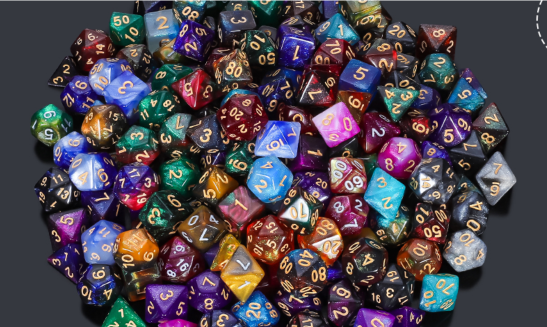 Colorful polyhedral dice